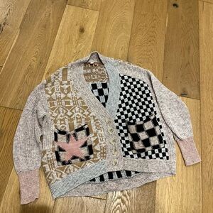 Pilcro Anthropologie Patterned Cardigan Sweater